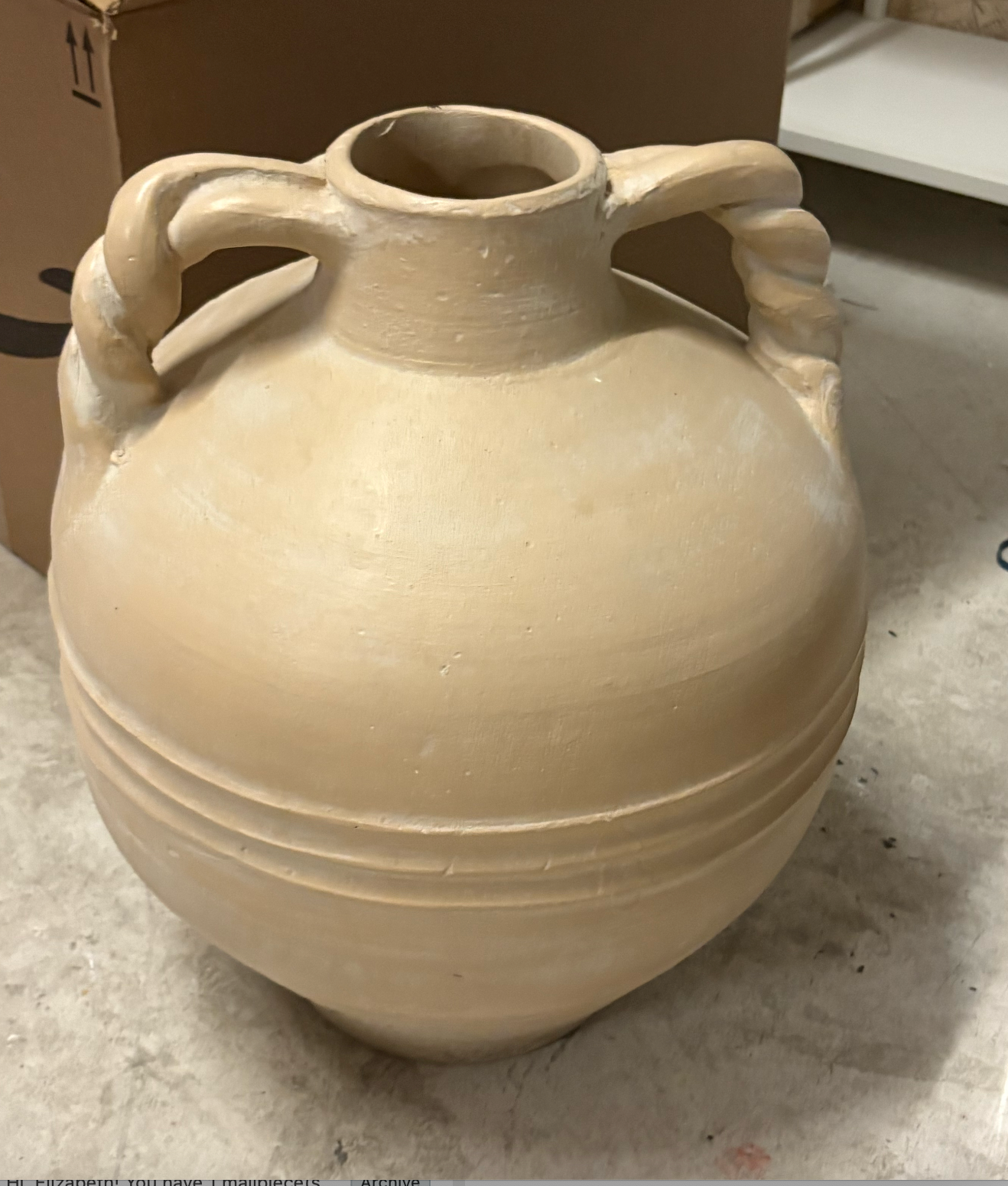 VTG Cream Braided Handle Pot