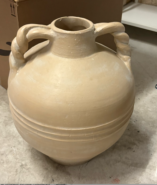 VTG Cream Braided Handle Pot